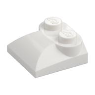 Brick Curved 2 × 2 × 2/3 Two Studs and Curved Slope End White