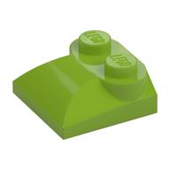 Brick Curved 2 × 2 × 2/3 Two Studs and Curved Slope End Lime