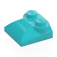 Brick Curved 2 × 2 × 2/3 Two Studs and Curved Slope End Medium Azure
