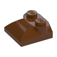 Brick Curved 2 × 2 × 2/3 Two Studs and Curved Slope End Reddish Brown