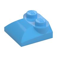 Brick Curved 2 × 2 × 2/3 Two Studs and Curved Slope End Medium Blue
