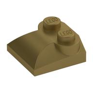 Brick Curved 2 × 2 × 2/3 Two Studs and Curved Slope End Metallic-Gold
