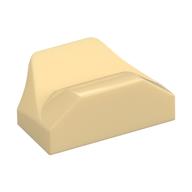 Stein keilförmig, gebogen 1 × 2 × 2/3 Nr. Noppen, Flügel Ende Beige