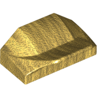 Brick Wedged, Curved 1 × 2 × 2/3 No Studs, Wing End Pearl Gold