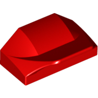 Brick Wedged, Curved 1 × 2 × 2/3 No Studs, Wing End Red
