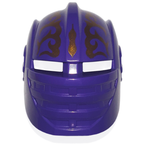 Large Figure Mask / Visor, Danju with Gold Print Dunkellila