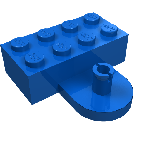 Brick Special 2 × 4 with Coupling, Male Blau