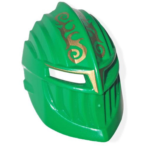 Large Figure Mask / Visor, Rascus with Gold Print Green