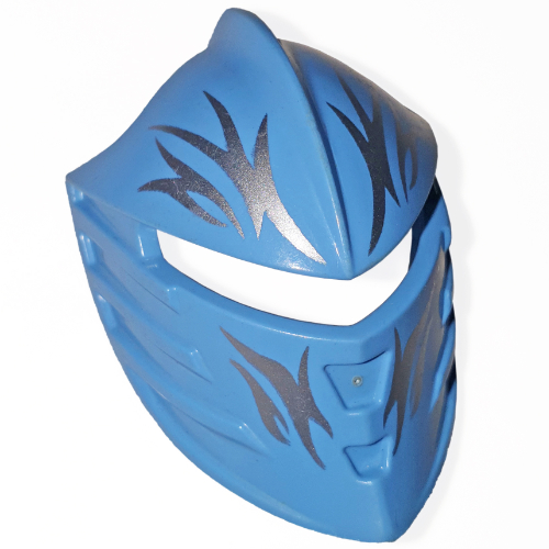 Large Figure Mask / Visor, Jayko with Silver Print Medium Blue