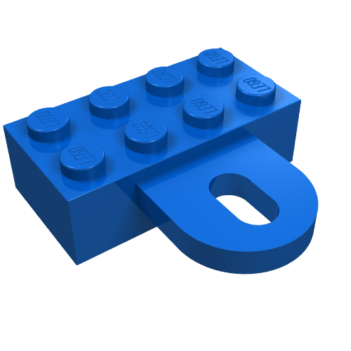 Brick Special 2 × 4 with Coupling, Female Blue