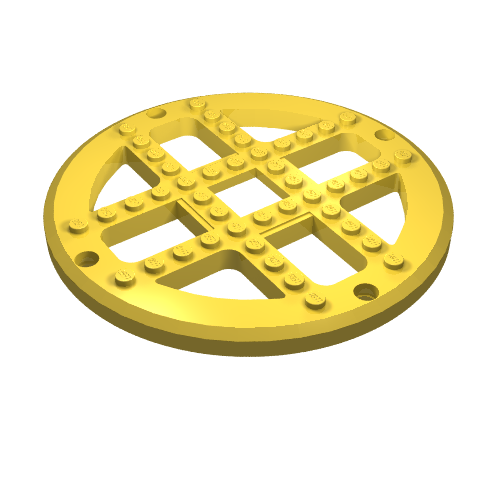Fabuland, Plate Round 13 2/3 Stud Diameter [Type 2 Base] Yellow