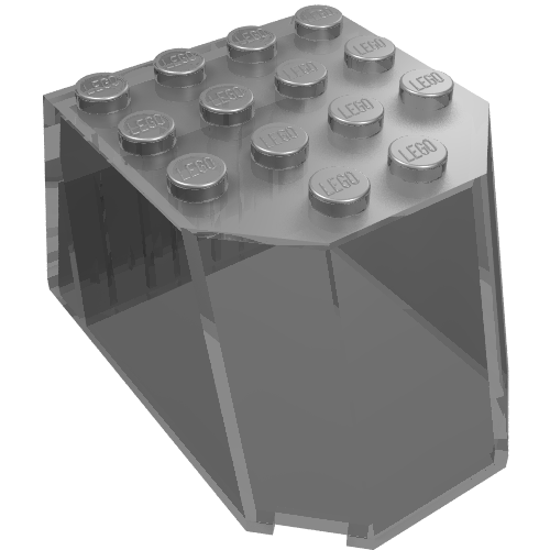 Windscreen 6 × 4 × 3 Flat Top with Studs and 1 × 4 Holes on Bottom Trans-Brown