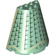 Cone Half 8 × 4 × 6 with Roof Shingles Print Sand Green