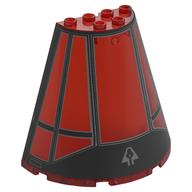 Cone Half 8 × 4 × 6 with Black Cockpit Print Trans-Red