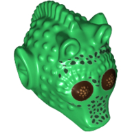 Minifig Head Special, Rodian with Dark Green Spots and Dark Brown Eyes Print (Alliance Fighter) Grün