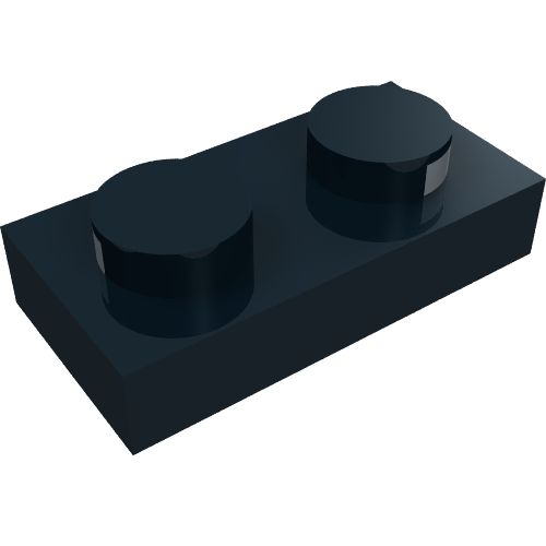 Plate 1 × 2 with Electric Contacts Black