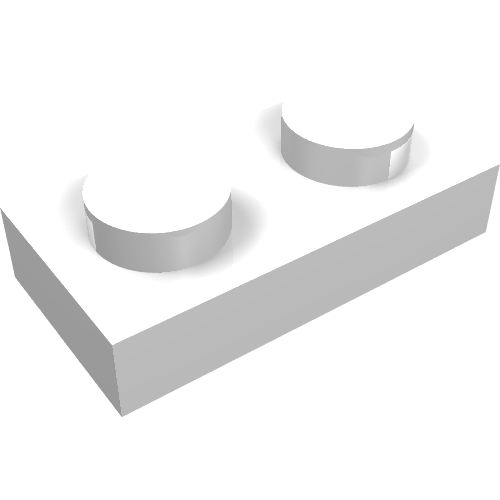 Plate 1 × 2 with Electric Contacts White