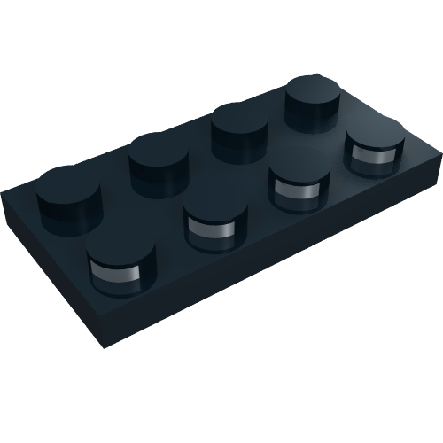 Plate 2 × 4 with Electric Contacts Black