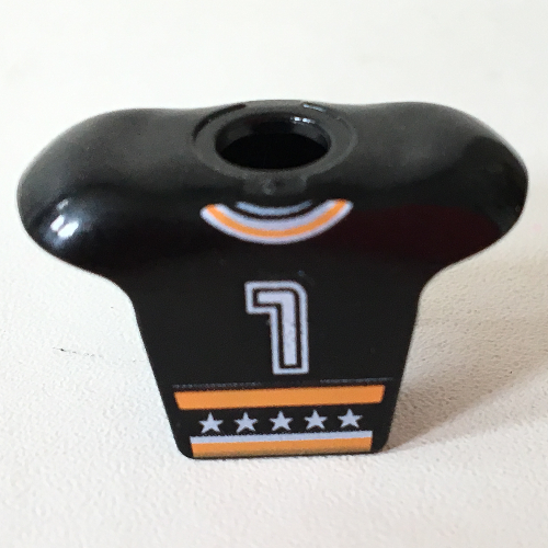 Minifig Neckwear Sports Hockey Body Armor with NHL Logo and White '7' Print Schwarz