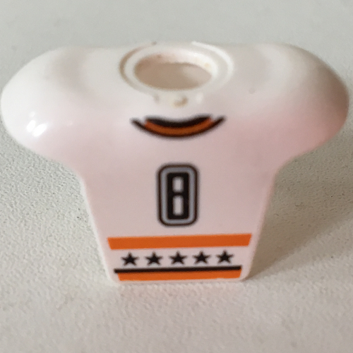 Minifig Neckwear Sports Hockey Body Armor with NHL Logo and Black '8' Print White