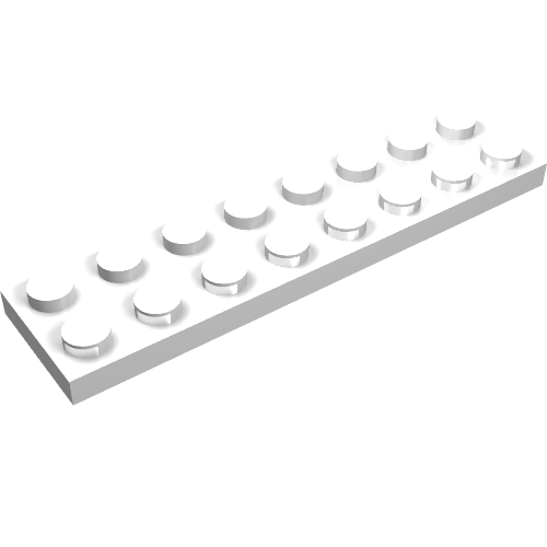 Plate 2 × 8 with Electric Contacts White
