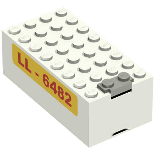 Battery Box, 9V Small [Complete Assembly] with LL-6482 Print White