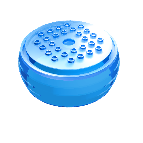 Pod, Center Barrel Section 10 × 10 × 3 1/3 X-Pod Trans-Medium Blue