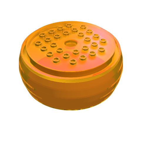Pod, Center Barrel Section 10 × 10 × 3 1/3 X-Pod Transparent-Orange