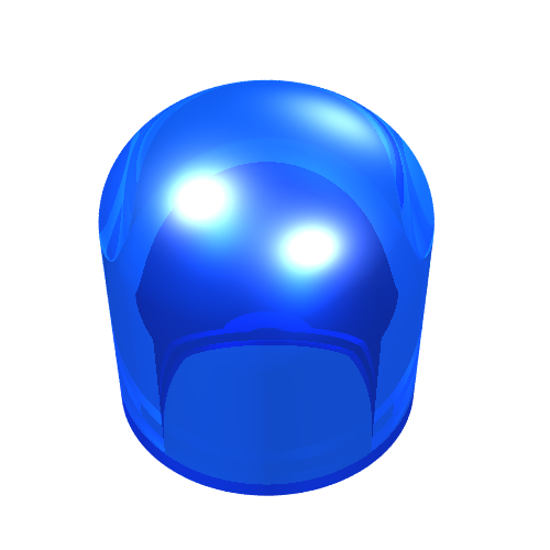 Brick Round 1 × 1 × 2/3 Light Bulb Cover Transparent-Dunkelblau