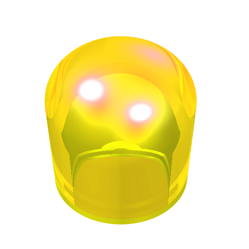 Brick Round 1 × 1 × 2/3 Light Bulb Cover Trans-Yellow