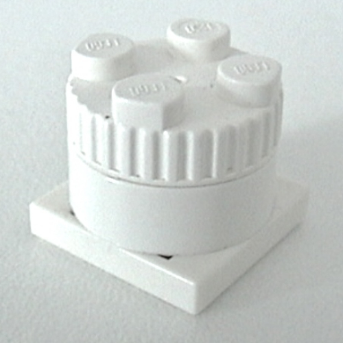 Sound Brick, Round, 9V 2 × 2 × 1 1/3 with Two Space Noises Weiß
