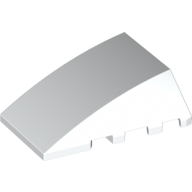 Brick Wedged, Curved 4 × 4 No Top Studs White