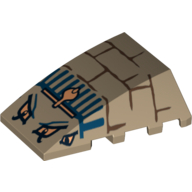 Brick Wedged, Curved 4 × 4 No Top Studs with Bricks, Blue Lines, 4 Eyes and Cobra Print (Scorpion Head) Dark Tan