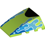 Brick Wedged, Curved 4 × 4 No Top Studs with Water Splashes, Black triangle print Limette
