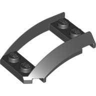 Wheel Arch, Curved Wedge 4 × 3 with 2 × 2 Opening and 4 Studs Black