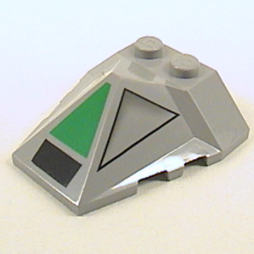 Brick Wedged, Sloped 4 × 4 Pyramid Center with Clone Walker Print Hellblaugrau