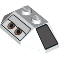 Brick Wedged, Sloped 45° 2 × 4 Triple with Eyes and Dark Bluish Gray Panels Print (Shu Todoroki) White