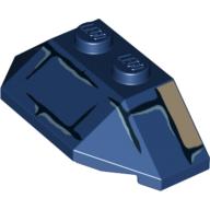 Brick Wedged, Sloped 45° 2 × 4 Triple with Brick Print Dark Blue