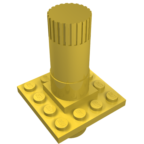 Fabuland Ferris Wheel Axle Half, 4 × 4 Plate Yellow