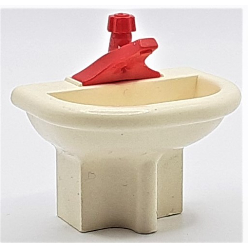 Fabuland Washbasin with Red Tap White