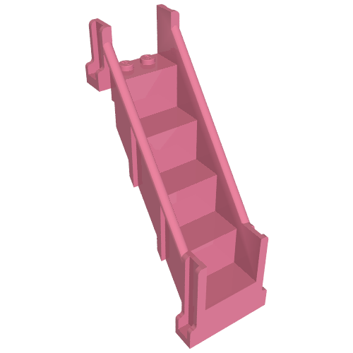 Stairs 4 × 7 × 9 1/3 Straight Enclosed Medium Dark Pink