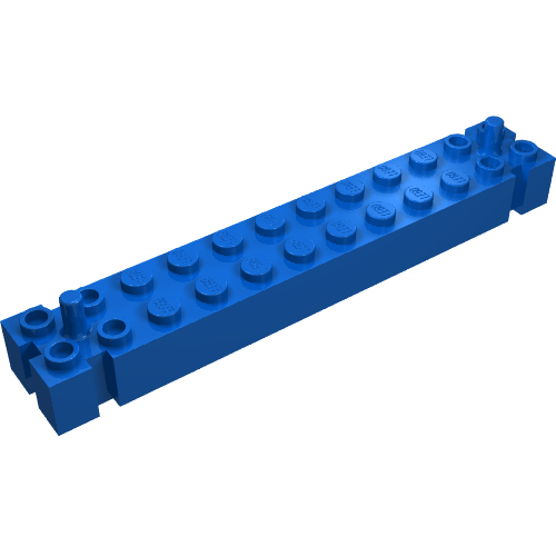 Brick Special 2 × 12 with 2 End Pegs Blue
