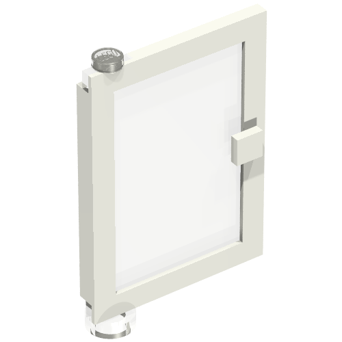 Door 1 × 4 × 5 Left with Trans-Clear Glass White