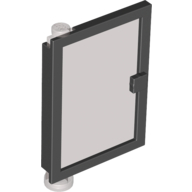 Tür 1 × 4 × 5 links mit transparent-braun Glas