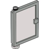 Tür 1 × 4 × 5 links mit transparent-braun Glas Hellgrau