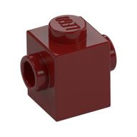 Brick Special 1 × 1 with Studs on 2 Sides Dark Red