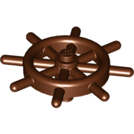 Boat / Ship Wheel / Helm with Slotted Pin Rotbraun
