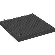 Brick Special 12 × 12 with 3 Pin Holes on Each Side and Vertical Peg at Each Corner Schwarz