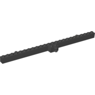 Hinge Brick 2 × 24 Locking with 2 Fingers Horizontal on Side and 2 Towballs Schwarz