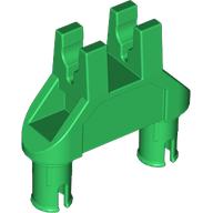 Technic Pin Double Triangle 1 × 3 with 2 Clips Completely Round Pinholes Grün